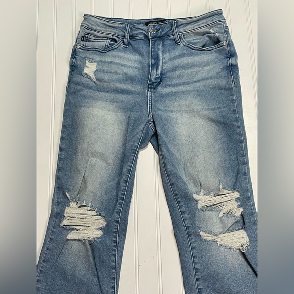 NWOT Judy Blue Tinted Wash Mid-Rise Cropped Straight Jeans 20W - Picture 12 of 14